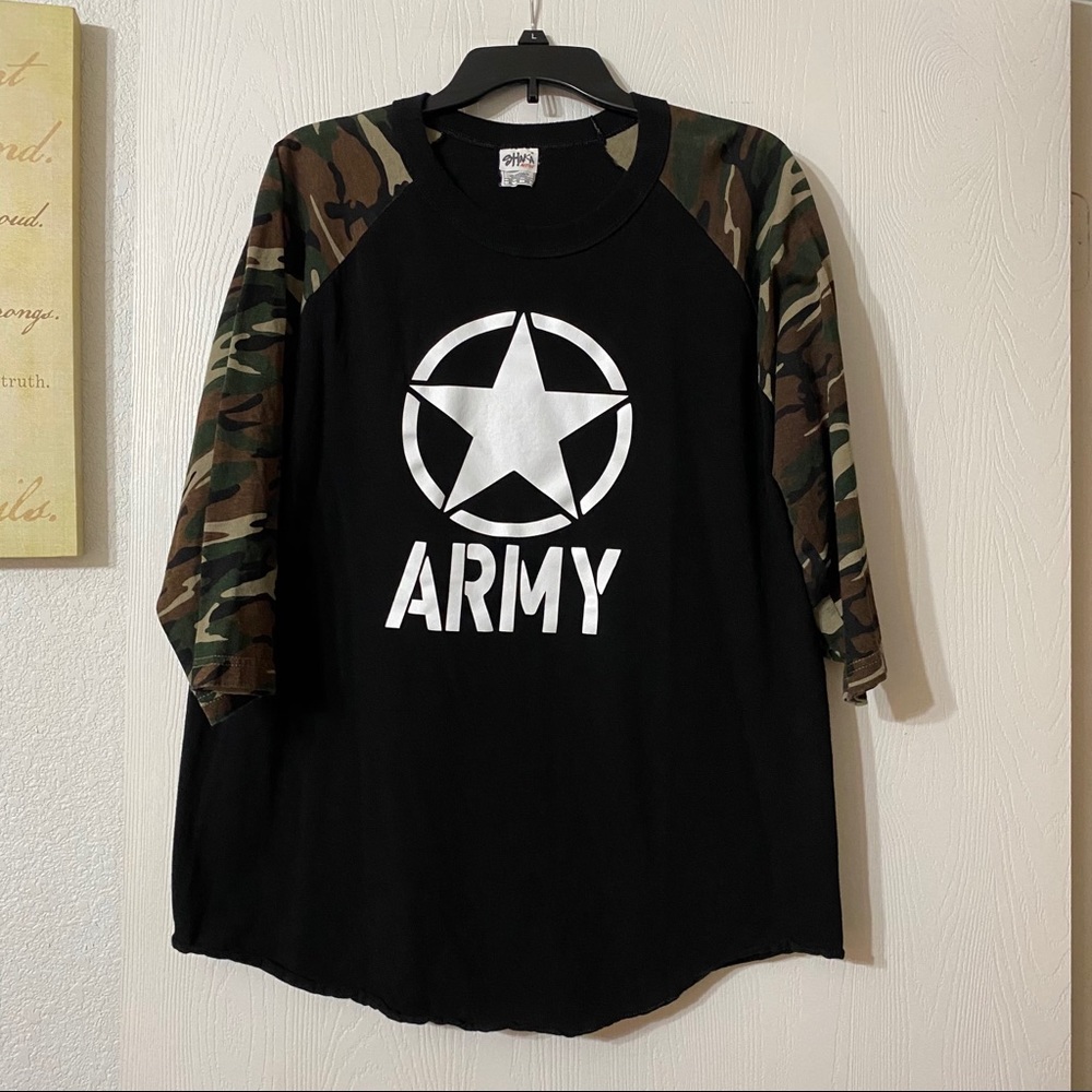 Army Mens Baseball Style Graphic Tee
